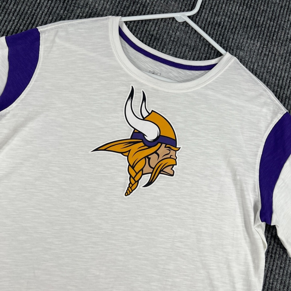 Minnesota Vikings Shirt Womens Large White Short Sleeve Nike NFL Football
